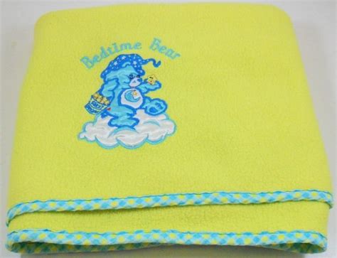 Care Bears Bedtime bear fleece crib blanket baby yellow 30" x 38 ...