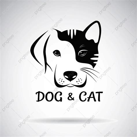 Vetor De Design De Rosto De Cachorro E Gato Em Um Fundo Branco PNG ...