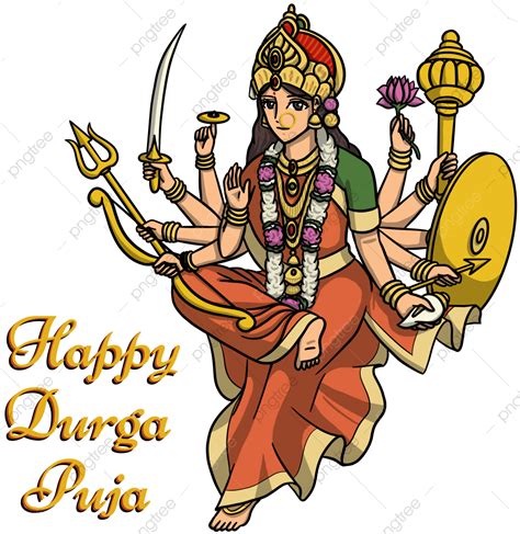 Happy Durga Puja PNG Transparent, Happy Durga Puja Greeting Card In Anime Style, Durga, Puja ...