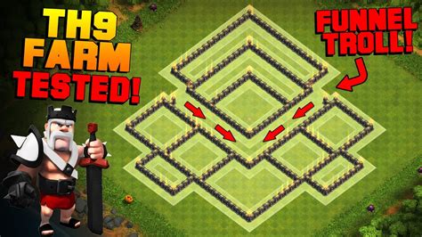 Clash of Clans | NEW TH9 Farming Base with BOMB TOWER | BEST Town Hall 9 Hybrid Base + REPLAYS ...