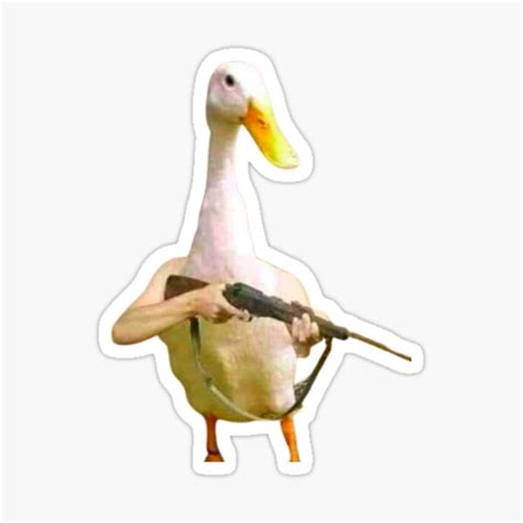 "Funny duck with gun goose meme" Sticker for Sale by redakhatib | Redbubble