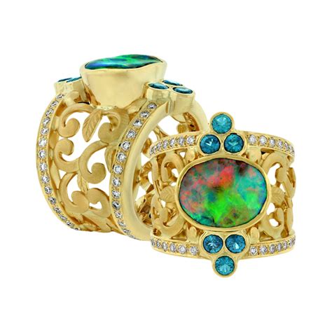 Opal, Diamond & Tourmaline Ring - Farlang