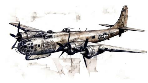 Premium Photo | A drawing of a b - 52 bomber with the letters b - 52 on the tail.