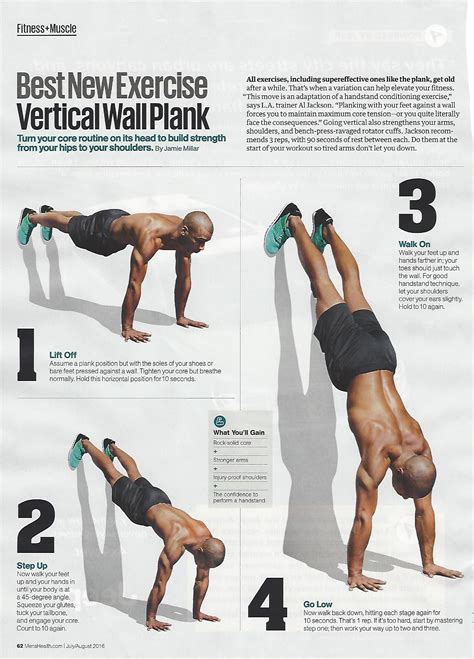 @menshealthmag "wall plank" from trainer Al Jackson | Plank workout, Gym workout tips ...