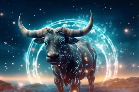 Premium AI Image | Zodiac sign Ox 3D illustration Zodiac background