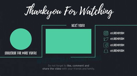Free Youtube End Screen Template