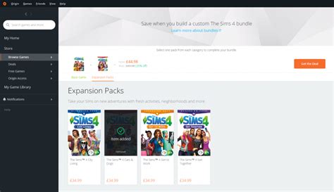 Build your own The Sims 4 Bundles on Origin