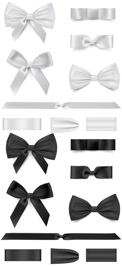 16 White Bows And Ribbons Vector Images - Free Vector Ribbons and Bows, Black and White Bow ...