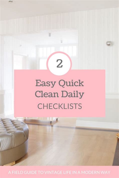 How to Have a Clean House with a Daily Cleaning Checklist, Schedule and Routine | Daily cleaning ...