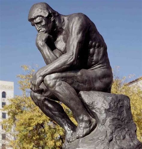 Thinker Man Statue Famous Rodin Statue of Man Sitting and Thinking