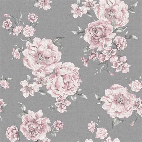 Grey And Pink Living Room Wallpaper | Baci Living Room