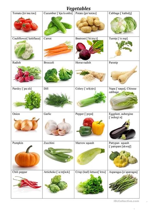 Vegetables Flashcards worksheet - Free ESL printable worksheets made by teachers | Food ...