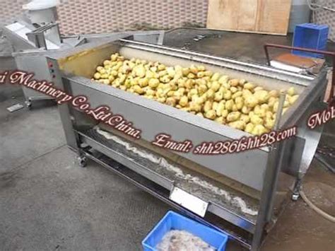 potato peeling machine, potato washing machine, potato peeler - YouTube