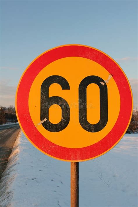 Road sign speed limit 60 stock image. Image of circle - 92356339