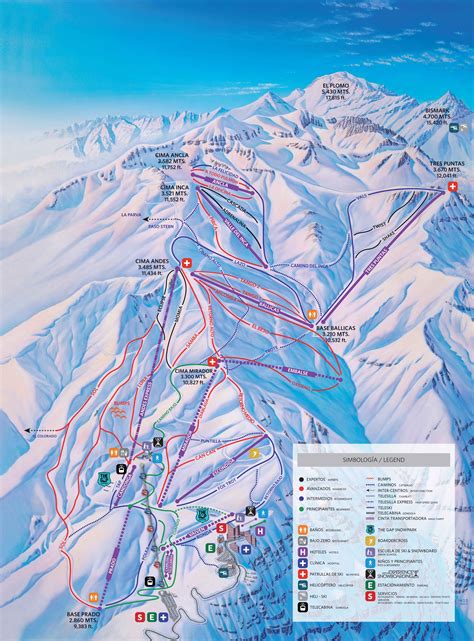 Valle Nevado Trail Map | OnTheSnow