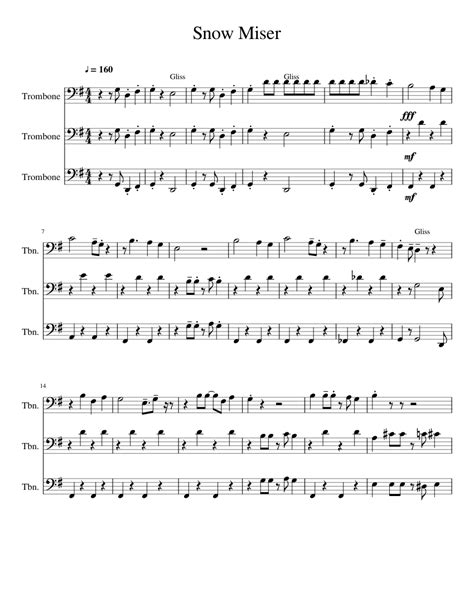 Snow Miser Sheet music for Trombone | Download free in PDF or MIDI | Musescore.com