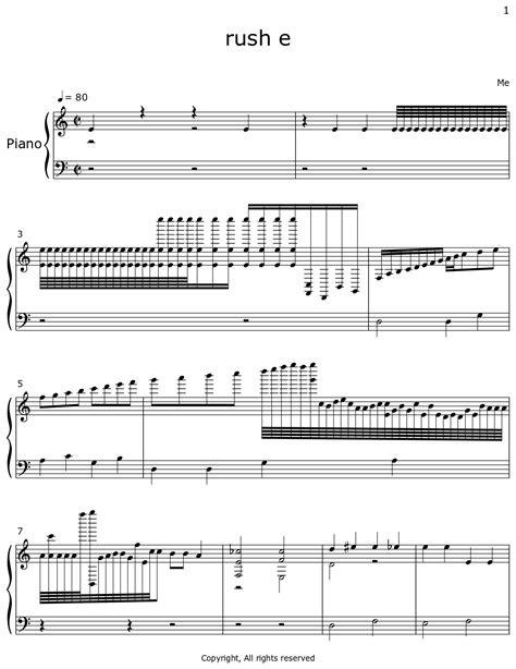 rush e - Sheet music for Piano