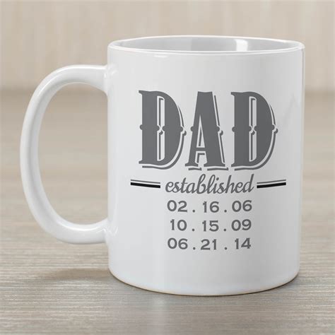 Personalized Dad Established Ceramic Mug | GiftsForYouNow