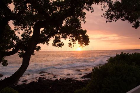 Sunset in Kona, Hawaii stock image. Image of summer - 162051829