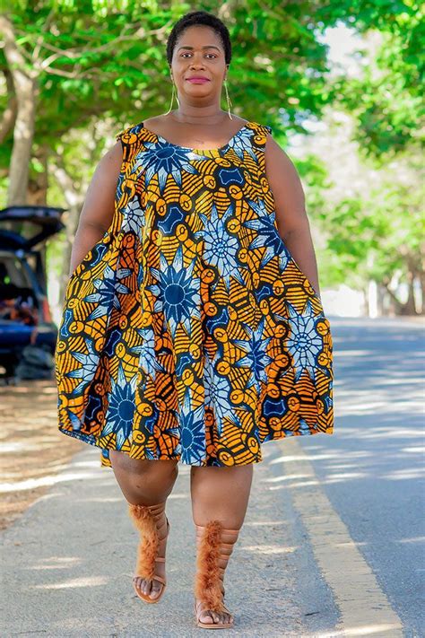 Plus Size African Clothing for Women, Ankara Prints Dress for Curve ...