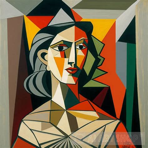 Cubism Avant-Garde Art Piece Of A Women, Generative Ai