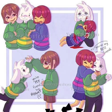 Chara, Asriel, and Frisk by Vampireghosteyesvc on DeviantArt