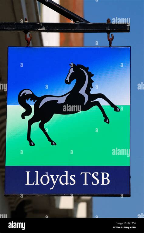 Lloyds bank ,TSB Black Horse Swinging sign Stock Photo - Alamy