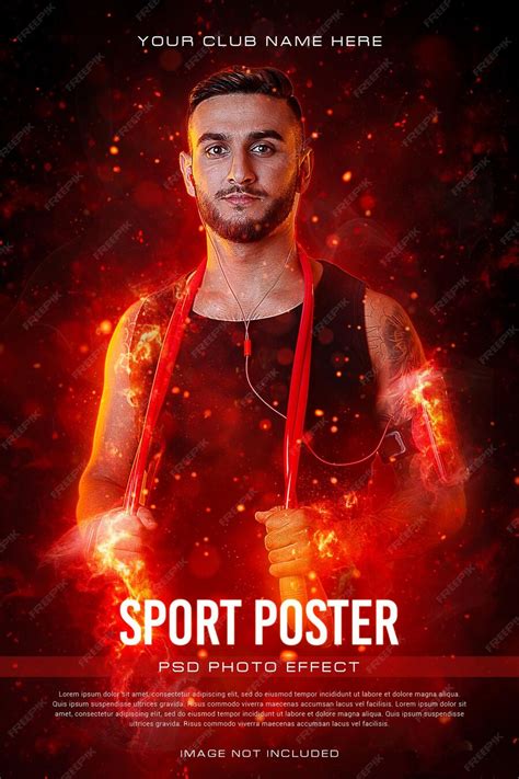 Premium PSD | Sport poster design lighting glow photoshop effect template