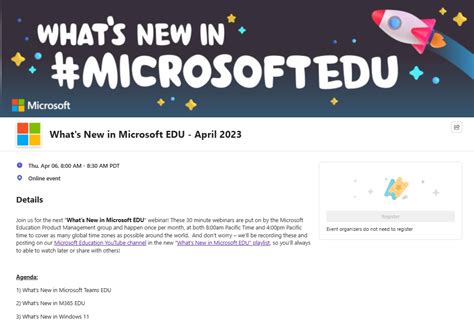 What’s New in Microsoft EDU webinar – April 2023