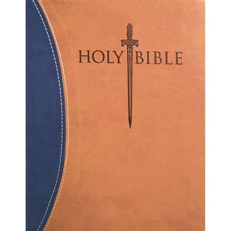 KJVER Sword Study Bible Personal Size Large Print Blue Tan Ultrasoft ...