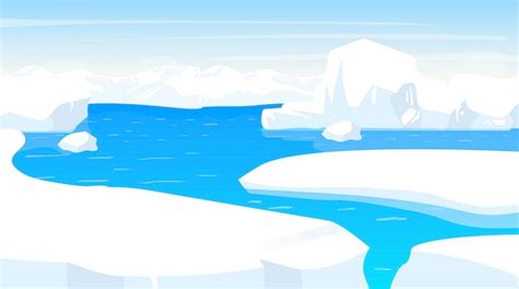 Premium Vector | South pole illustration. antarctic landscape with ...