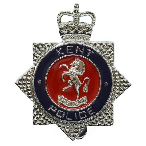 Kent Police Enamelled Cap Badge - Queen's Crown