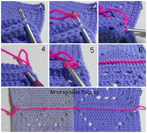 Slip Stitch Joins - Crystals & Crochet | Slip stitch, Joining crochet squares, Crochet