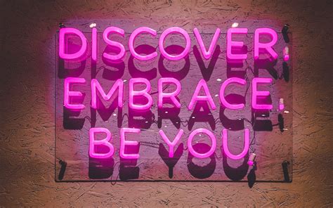 Discover Wallpaper 4K, Embrace, Be You, Pink, Neon