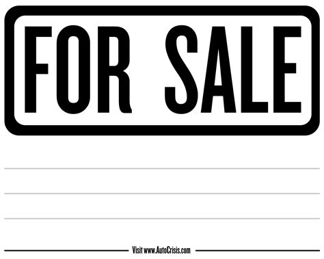 Printable Car For Sale Sign Template - Car Sale and Rentals