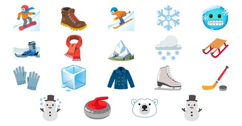 ⛄ Winter Emojis 🛷 🧣 🧥 ⛸️ ⛷️ 🎿