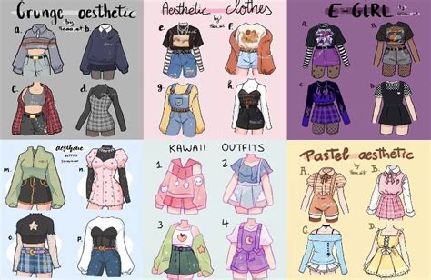 Différents style e girl grunge aethetic kawaii outfits pastel outfit – Artofit