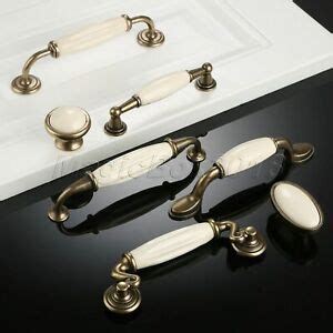 Luxury White Ceramic Door Handles Cabinet Knobs Antique Kitchen ...