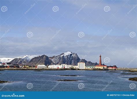 Lighthouse in Andenes stock photo. Image of norwegian - 44075710