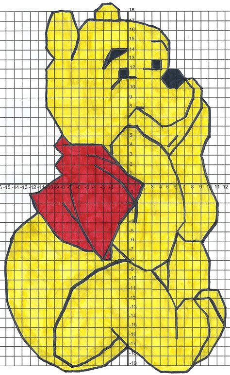 Winnie The Pooh | Graph paper drawings, Graph paper art, Coordinate graphing