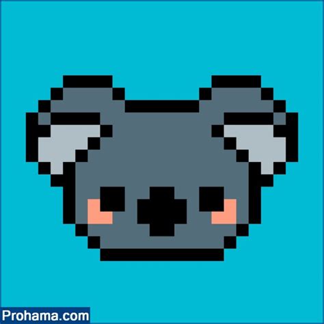 Easy Pixel Art Koala | Cute Pixel Art | Animals Pixel Art