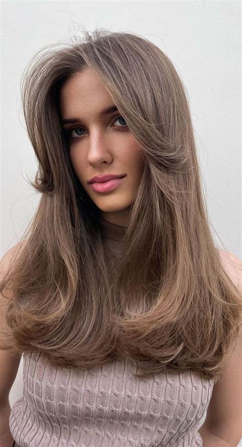 50+ New Haircut Ideas For Women To Try In 2023 : Mushroom Brown Long Hair