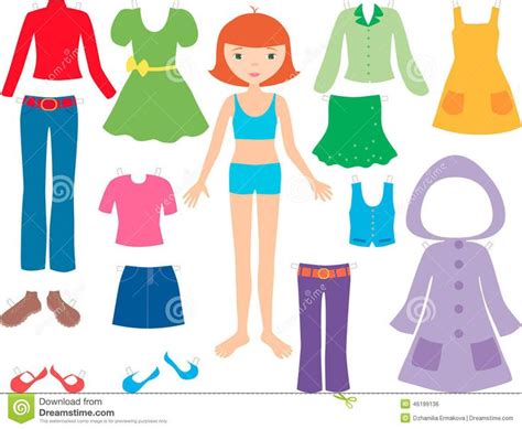 Girl with clothes. Vector image of a little girl with her clothes # ...