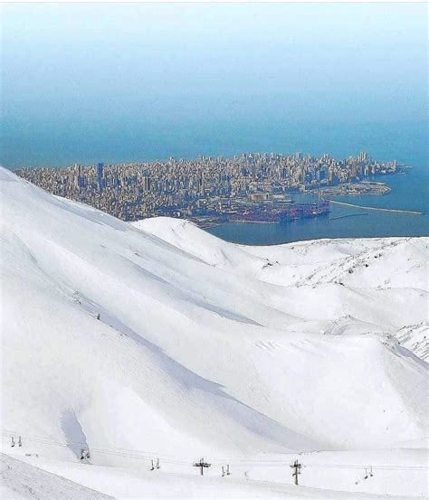 In Lebanon where you can see the Mediterranean sea from snowy mountains ...