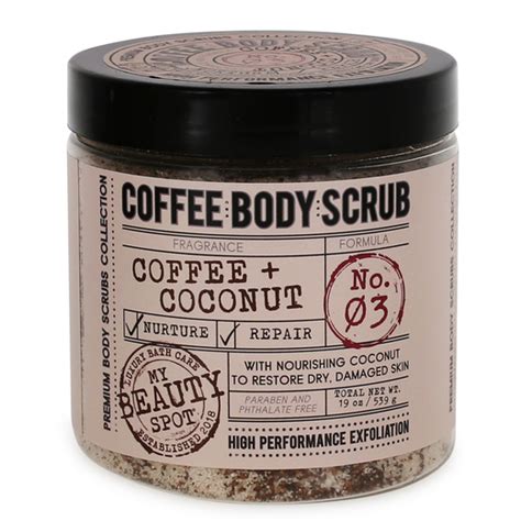 coffee & coconut premium body scrub 19oz | let go & have fun