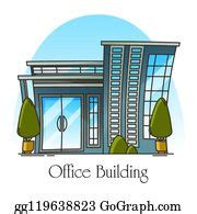 22 Modern Office Building Or Skyscraper For Job Clip Art | Royalty Free ...