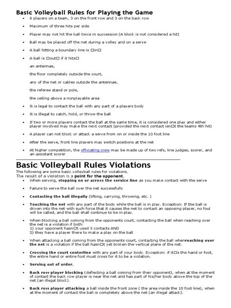 Basic Volleyball Rules For Playing The Game | Volleyball | Hobbies