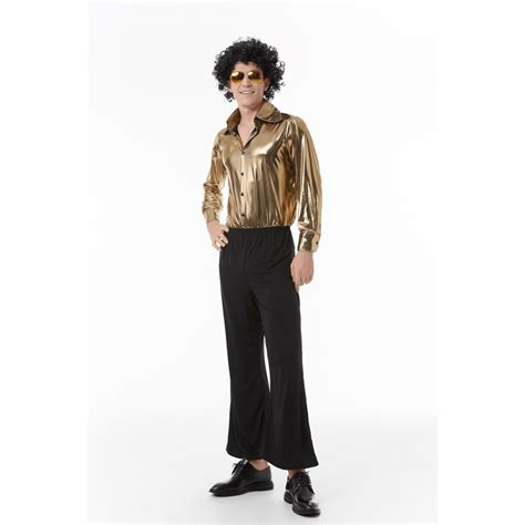 Women Men 60 70s Disco Dazzler Retro Costume Sparkle Metallic Hippie Jumpsuit Old School Dress ...