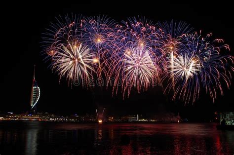 Spinnaker Tower Fireworks, Gunwharf Quays, Portsmouth Stock Image ...