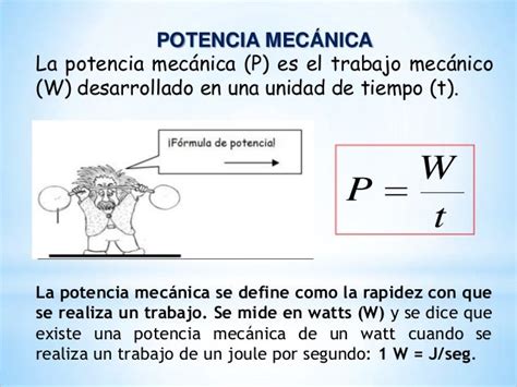 EL UNIVERSO DE LA FÍSICA : Potencia Mecanica